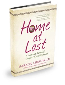 A book cover with the title of home at last.